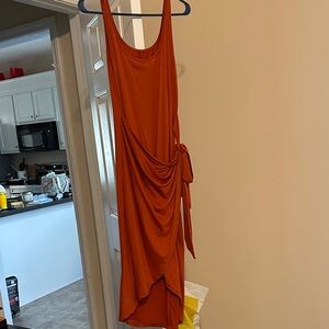 SHEIN Asymmetrical Orange Dress